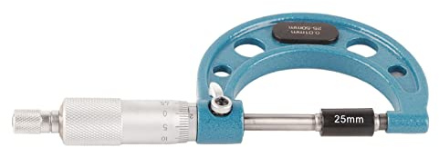 Micrometro Esterno in Acciaio Inossidabile, Strumento di Misurazione con Spessore in Acciaio Ad Alta Precisione da 0,01 Mm (25-50MM)