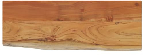 vidaXL Wandregal, Rechteckig Hängeregal mit Baumkante, Schweberegal Regal für Wohnzimmer Büro, Wandmontage Bücherregal Wandboard Holzregal, Massivholz Akazie