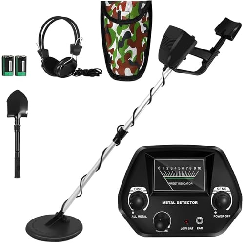 Aufun Détecteur de métaux pour enfants et adultes, détecteur de métaux multifonction haute sensibilité avec hauteur réglable de 78 à 107 cm, 2 modes métalliques, noir
