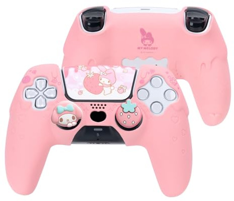 Kuitmor PS5 Controller Skin,Soft Silicone Protective Cover Case Anti-Slip Protective Shell for PS5 Controller with 2 Thumb Grip Caps and 1 Sticker