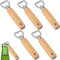 Azlanway Abrebotellas de madera, 5 unidades, abrebotellas portátil, mango de madera, abridor de botellas de cerveza para bebidas, hogar, pub, al aire libre, gran regalo para hombres