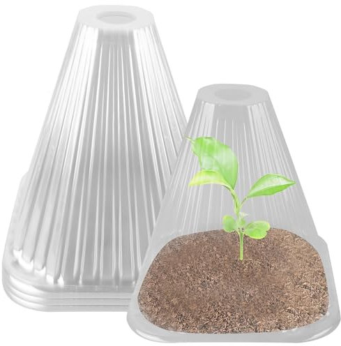 Lot de 30 chapeaux de plantes, 18 cm de haut, protection contre le gel, couvercle transparent pour plantes à salade, protection contre les oiseaux, protège les plantes contre les animaux domestiques,
