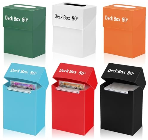LALATOK 6 x Deck Box Multicolore, Deck Box per Carte da Collezione, Scatola Porta Carte di per 80+ Carte a Manica Singola, Deck Box per Carte da Collezione MTG Commander, TCG, Trading Card Games