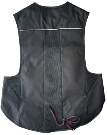 Gilet Con Airbag for Moto Con Cerniera Giacca Protettiva Motocross Airbag Con Attivazione Forzata Da 18 Kg 0,1S Attivazione Rapida Dell'airbag(Black,Large)