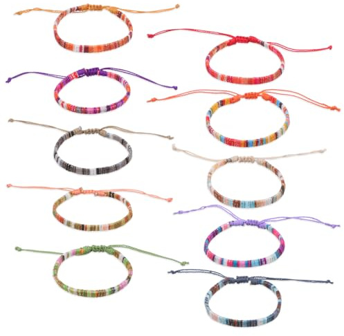20 Stück Freundschaft Armbänder, Surfer Armband Stoff Gewebte Armbänders Verstellbar Handgefertigt Ggeflochtene Armbänder Boho Surfer Armbands Schnurarmbänder für Damen und Herren Geschenke