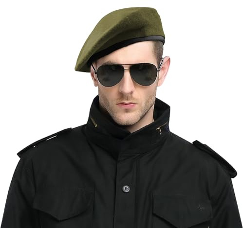 RUIXIA Béret de Style Militaire Béret en Laine Réglable pour Hommes et Femmes Casquette Tendance et Vintage Costumes Fantaisie