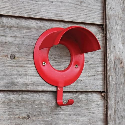 Equestrian Bridle Bracket, Red Pressed Steel, Wall Mounted Hook Rack Bridle Holder, Tack Room Accessories Organiser for Horse Pony Head Collars
