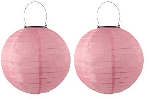 Lampions Solar Außen,Himmel 2 Stücke Solar LED Laterne Wasserdicht Nylon Hängende Gartenlaterne 25cm Solar Beleuchtung für Garten, Hof, Terrasse, Hochzeit, Halloween Fest Deko
