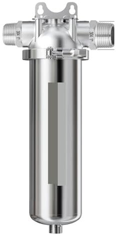 Reverse Osmosis Water Filter 10 Inches Pre Filter Purifier Whole House Spin Down Sediment Water Filter Central Prefilter System Backwash Stainless Steel Mesh for Under Sink Water Filter(DN25)