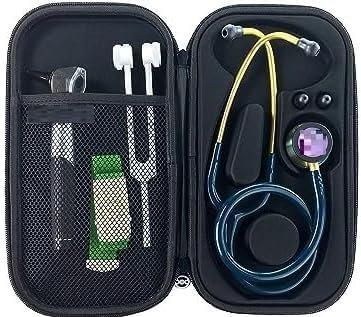 PEAKHILL Spancare stetoskopfodral hårt fodral Littman kompatibel med militärkvalitet och vattentätt (endast fodral inga produkter och stetoskop inuti), Svart, Vanlig