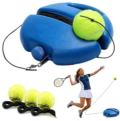 lylzb Solo Tennis Trainer Rebound Ball, 2026 New Tennis Movement Trainer with String, Self Tennis Practice Solo Tenniss Training Kit with 2/3 Balls, for Adult and Beginners (Blue, with 3 Balls)