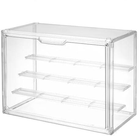 4 Tier Vitrine pour Collection Figurine Boîte de Présentation avec Porte Magnétique Empilable Acrylique Transparente Vitrine Exposition pour Figurines Pop! Poupées Blind Box Voiture Bijoux Carte DIY