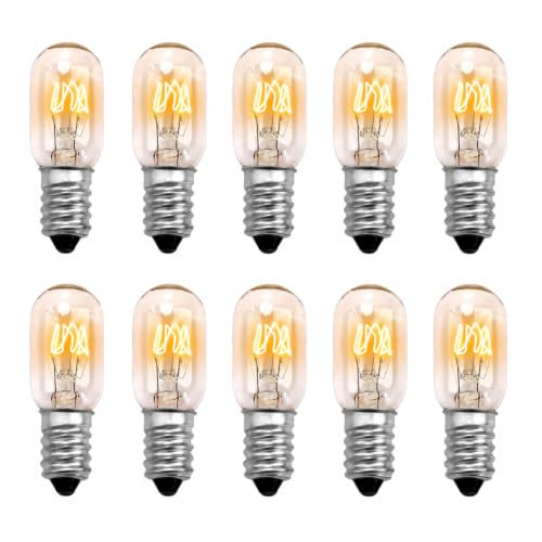 Cowiny 15W E14 Salt Lamp Bulbs, 10 Pcs Small Screw Scentsy Light Bulb | 230V SES Pygmy Bulb Warm White 2700K Dimmable, T20 Wax Melt Burner Bulbs Fridge Oven Microwave Bulbs for lamps warmers