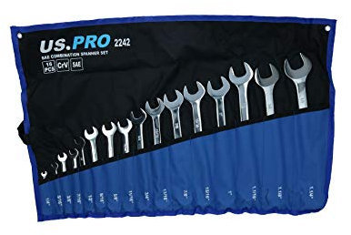 AB Tools Imperial AF SAE Combinations Spanners Wrenches 1/4 - 1-1/4 16pc Set Bergen