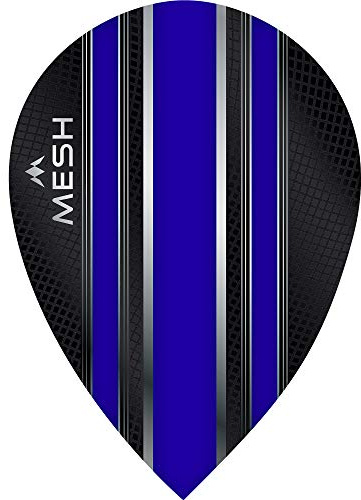 Mission Darts Mesh Dart Flights | 100 Micron UV Finish | Pear Shape, Dark Blue, 1 Set of 3 Flights (#_1xF2005)
