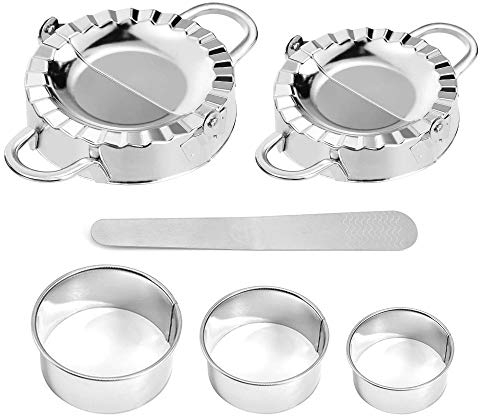Nsiwem Ravioli Former 6 Stück Edelstahl knödel ravioliformer Set Knödelform Edelstahl Ravioli Maker Knödel-Hersteller Dumpling Maker Teigtaschenformer Set Gebäck Werkzeuge