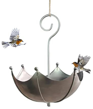 KKPLZZ Umbrella-shaped Bird Trough, Outdoor Hanging Bird Feeder Tray, Bird Seed Catcher Tray Platform Feeder Tray for Outside Hanging Seed Platform Yard Garden Decoration