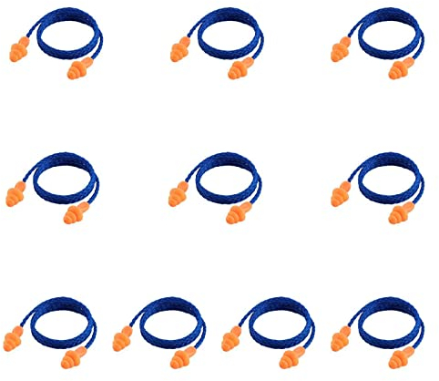 Bouchon d'oreille,Bouchons d'oreille en Silicone,Réutilisables Bouchons d'oreille Nager en Cordon,10 Pairs Bouchon d'oreille Dormir Anti-Bruit Étanches Filaire d'arbre Protection Auditive Imperméable