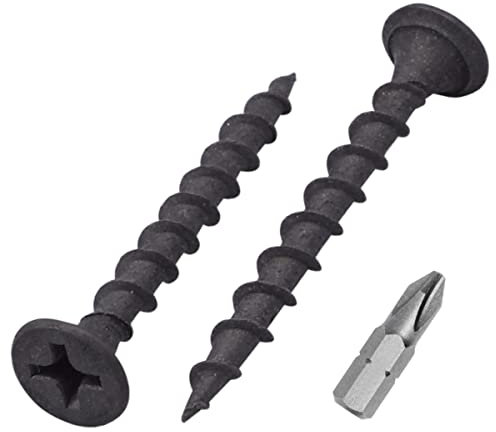 SKIR'CO Lot de 50 vis avec finition phosphatée noire 3,9 x 35 mm pour cloison sèche, vis à bois, tête cruciforme, vis pour plaque de plâtre