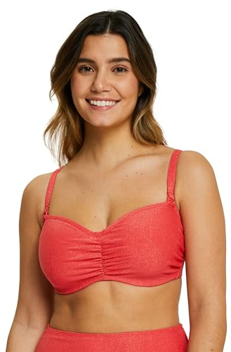 Sans Complexe - Modèle Bask in Bliss - Haut de Maillot de Bain Bandeau - Femme - 95D - Rouge Poppy