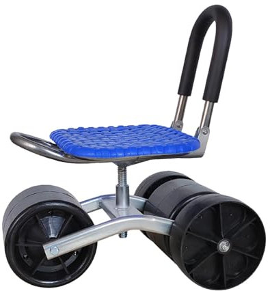 Gartenarbeitshocker – Garten-Rollsitz, tragbarer Pflanzstuhl, rollbarer Gartenwagen mit Rollen, flexibler Arbeitssitz, stabil für den Außenbereich, Zuhause, Gartenarbeit, 47 x 32 x 34 cm