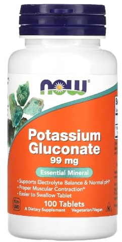 Now Foods - Potassium Gluconate | Gluconate de Potassium (99mg) | Soutien pour l'équilibre électrolytique et la fonction musculaire - 100 comprimés