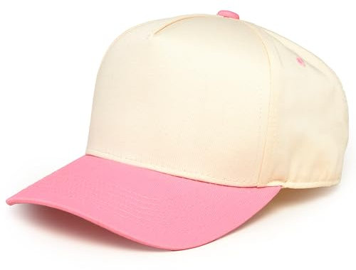 Funky Junque Zweifarbige Vintage-Snapback-Hüte, Rosa/Beige, Einheitsgr��e
