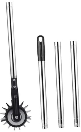 KONTONTY Rasenkantenschneider Mit Rädern Kreisschere Zubehör Für Gartenarbeit Manueller Kantenschneider Aus Metall Für Rasenkanten