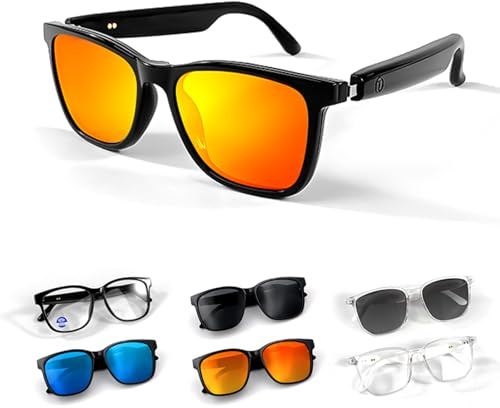 Occhiali da sole intelligenti audio per uomo e donna con microfono altoparlante wireless Bluetooth Smart Sun Glasses lenti polarizzate funzione audio con cuffie altoparlante Open Ear Headphone, Colore