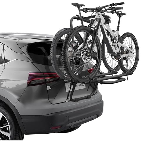 ALTHURA Portabici Posteriore da Portellone in Alluminio - Trasporto 2 Bici Classiche o E-Bike - Carico Max 45kg (22,5kg/Bici) - Richiudibile - 100% Made in Italy