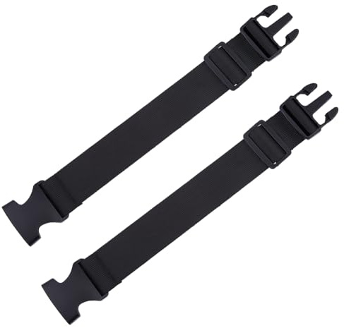 SUPERFINDINGS 2Pcs Sangle de Sac à Dos Réglable 34cm Rallonge de Ceinture Extension de Sangle en Nylon pour Toutes les Tailles de Sacs, Largeur : 3.8 cm, Noir