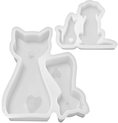 BIFHIG 3 Pièces De Moules pour Chats Et Chiens, Ornements en Plâtre pour Animaux, Moules À Verser en Silicone, Adaptés À La Fabrication De Savon Artisanal, Aromathérapie, Bougies.