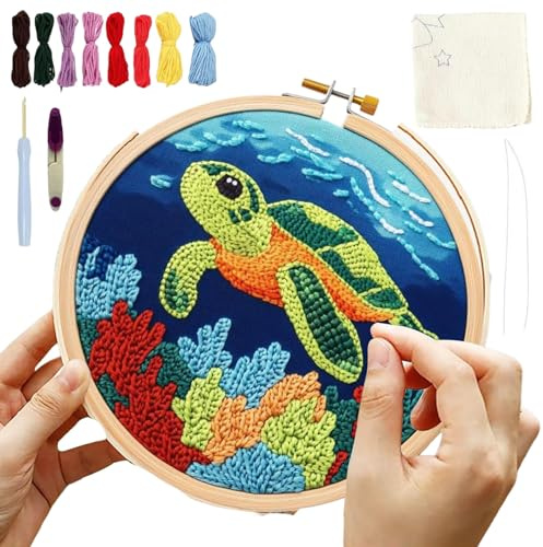 Punch Needle Kit, Punch Needle Brodery Kit Turtle Stitching Punch Brodery