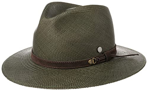 Lierys Forest Traveller Hat Classic Handmade Panama Straw Leather Band Unisex Summer Olive