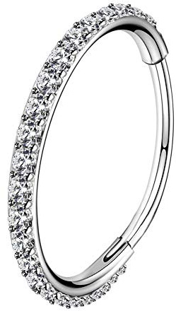 OUFER Nose Rings - 20G Hoop Nose Ring, 8mm Nosril Piercing Hoop, Stainless Steel Cartilage Earrings for Women & Men