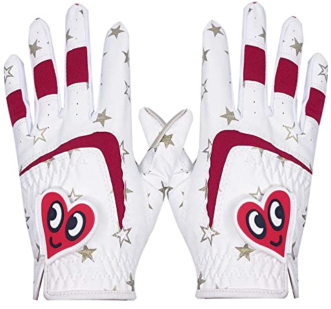 golfhandschuh Kinder Golfhandschuhe 1 Paar Pu. Leder Anti-Rutsch Sporthandschuh Weiß Blau Rot Schöne Design for Jungen Mädchen Teen Alter atmungsaktiv Golfhandschuhe (Color : Blue 1 Pair, Size : S)