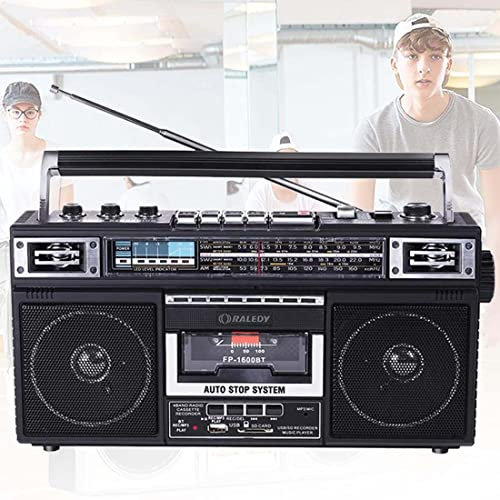 DPDZSW Retro Bluetooth Boombox Cassette Player, Retro Radio Grabadora Cassette Player+SD+Radio+Bluetooth, Portable Cassette Recorder, Family Gathering/Traveling