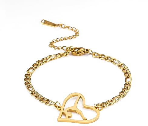 EUEAVAN Inspirational Gymnaste Bracelet Amour Charmes Gymnastique Bracelet Ballerine Sport Amateurs Danse Solo Gymnastique Équipe Bijoux Femme Coach Fille (Or)