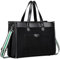 Chase Chic Bolso de Mano para Mujer,Bolso para Ordenador Portatil 15.6 Pulgadas Grandes Shopper Bolsa de Tela Bolsos Tote bag Bolsa de Hombro Resistente al agua Negro