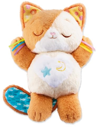 VTech - Mon Chaton Douce Nuit, Peluche Chat Qui Respire, Veilleuse Bébé Musicale et Lumineuse, Berceuses, Ronronnements, Bruits Blancs et Sons de la Nature, Cadeau de Naissance - Contenu en Français