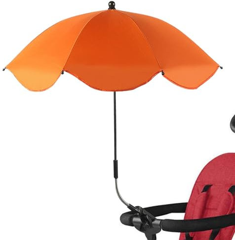 Baby Stroller Umbrella 360 UV Protection Pram Parasol, Anti-UV Clip Stroller Umbrella, Baby Bu-ggy Sun Parasol with Adjustable Fixing Clamp, 50+ UV Parasol for Pram, Stroller, Pushchair and Bu-ggy
