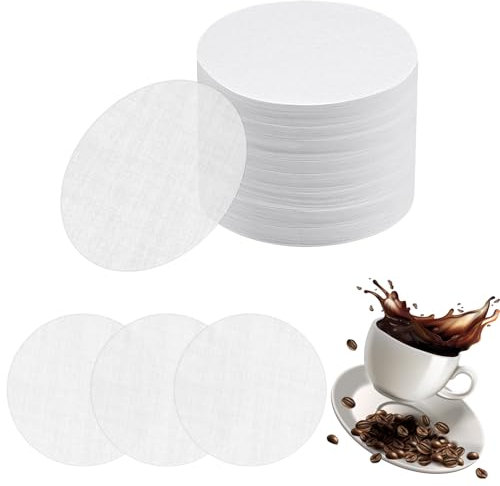 600 Piezas 64mm Papel de Filtro de Café Redondo Blanco, Filtro de Papel Espresso, Replacement Coffee Filters, Filtros de Café de Repuesto compatible con Cafeteras Aeropress