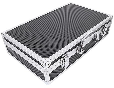 Mikinona Handlicher Mikrofonkoffer Aus Robustem Aluminium Für 2 Drahtlose Mikrofone Schwarz Mit Schutzpolster Für Sichere Aufbewahrung Bei Karaoke Und Partys