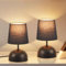 ZMH Nachttischlampe 2er Set Tischlampe mit Kabel - Tischleuchte Schwarz Klein Nachtlampe Schlafzimmer Stoff Bettlampe Modern Design Schreibtischlampe für Wohnzimmer Büro Bett Tisch Fenster Hotel