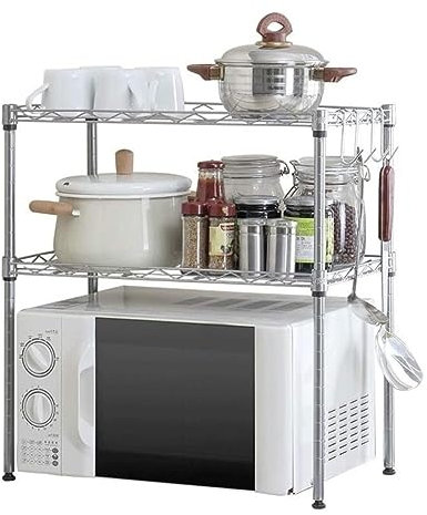 CHYOOP Soporte para microondas Rejilla de Acero Inoxidable para Horno microondas Soporte para microondas de Gran Capacidad Soporte para Almacenamiento de Cocina Almacenamiento de electrodomésticos