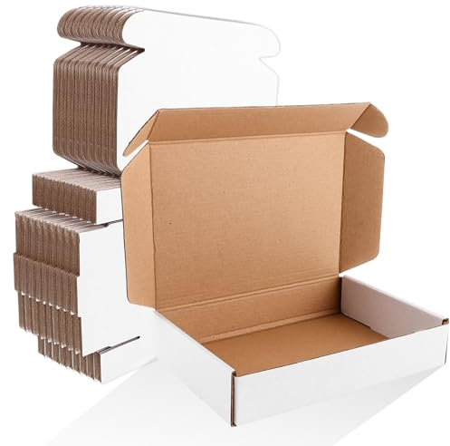 CYEER 30 Stück Versandkarton, Maxibriefkarton Weiß Versandkartons Kleine 20x14x4CM, Versandtaschen Warensendung Karton, Pakete für Versand,Versandschachtel Büchersendung, Spielzeug und Geschenken