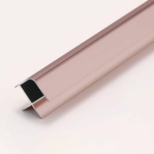 Raouoae Profilo per Piastrelle in Alluminio Ad Alte Prestazioni 125 Cm X 2 Pezzi Protezione Bordo per Piastrelle Striscia Terminale per Transizioni in Bagno E Cucina(Rose Gold)