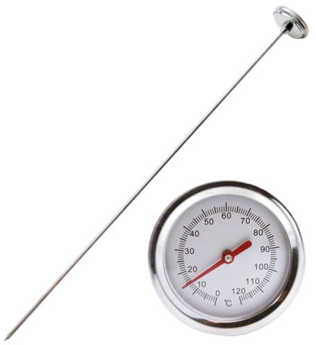 Termómetro de suelo, termómetro de compost, portátil de 2 pulgadas de acero inoxidable de 2 pulgadas de acero inoxidable para tierra, compost, jardín