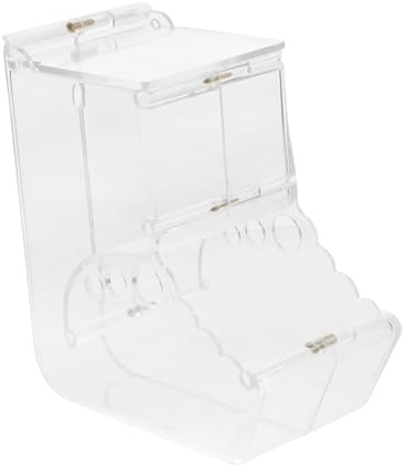 UKCOCO Mangeoire Automatique pour Petits Animaux en Acrylique Grosse Taille Fixation, Distributeur De Nourriture pour Hamster, Cochon d'Inde Et Oiseaux, Accessoire Pratique pour Cage
