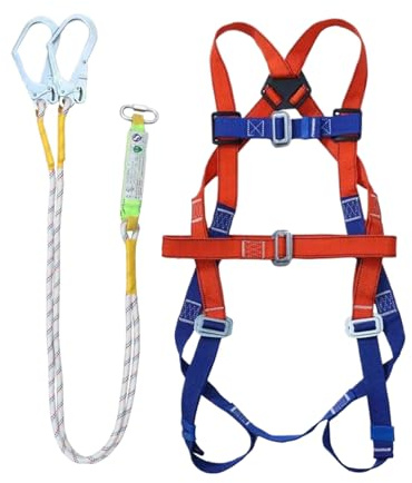 Renchey Imbracatura Anticaduta - Imbracatura di Sicurezza Completa a 5 Punti Protezione Caduta - Cinglie Spalle Regolabili Attrezzatura con Cordino | Per Uomini Arrampicata Caccia Arboricolo Attività